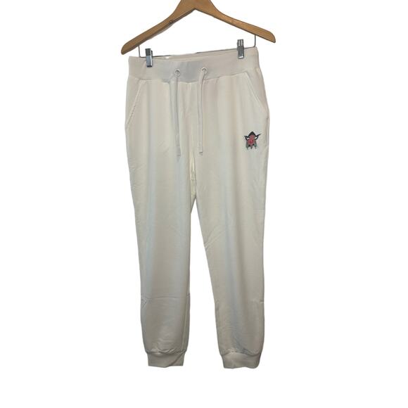 Badgley Mischka White Jogger Style Loungewear Pants Size Medium - Picture 1 of 8
